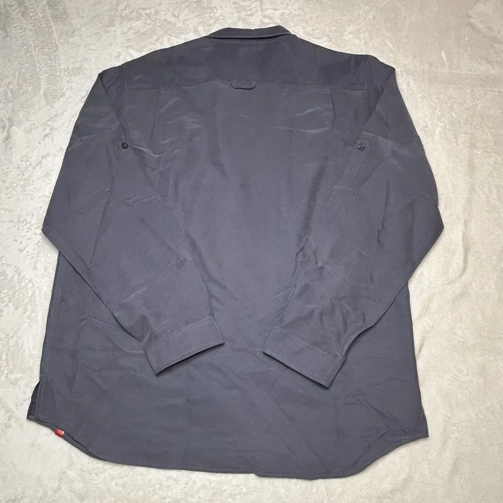 The Northface Mens XL ACCX Gray Roll Tab Long‎ Sleeve Button Down Hiking Shirt